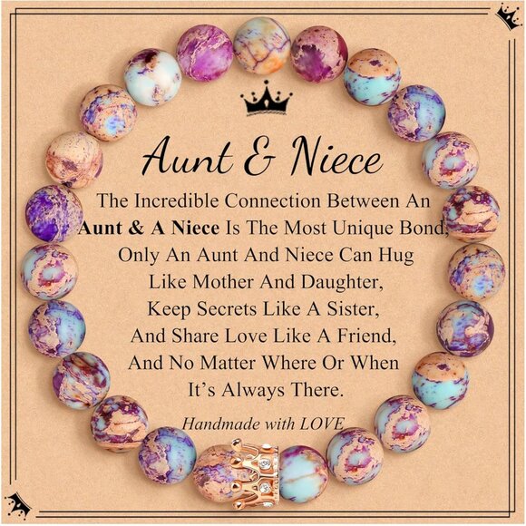 Colorful Imperial Jasper Crown Bracelet for Women - Unique Gift for Best Friends - Picture 1 of 7